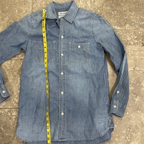 Madewell Chambray Classic Ex-Boyfriend Shirt in Mazzy Wash Size‎ XXS - Picture 10 of 12